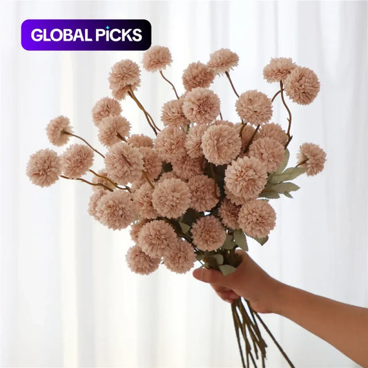 Faux Silk Pom-Pom Flower Arrangement